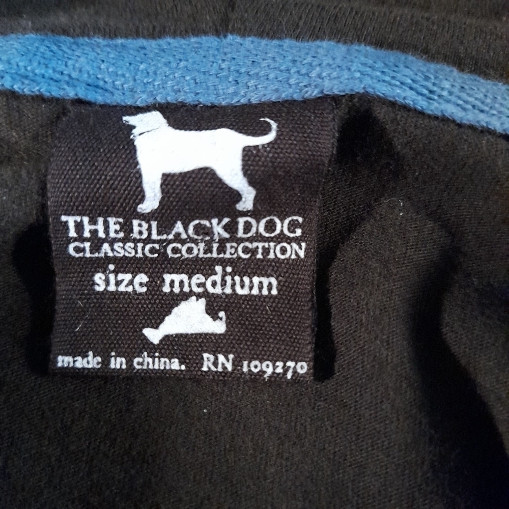 The Black Dog Sweatshirt Mens Medium Gray Full Zip Hoodie Beach Doggy Offroad - Picture 7 of 10
